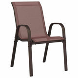 Garden Bistro Set 3 pcs Brown Steel