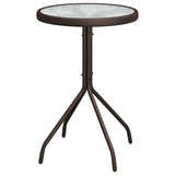 Garden Bistro Set 3 pcs Brown Steel