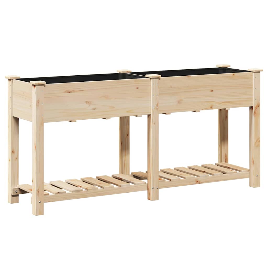 Garden Planter Beige 161 x 43 x 76.5 cm Solid fir wood