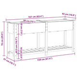 Garden Planter Beige 161 x 43 x 76.5 cm Solid fir wood