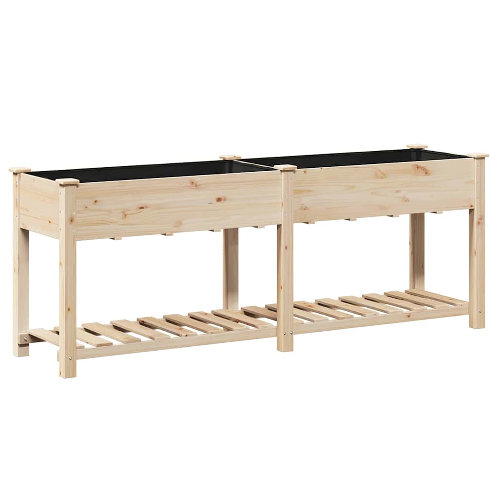 Garden Planter Beige 203 x 53 x 76.5 cm Solid fir wood