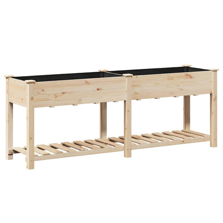 Garden Planter Beige 203 x 53 x 76.5 cm Solid fir wood