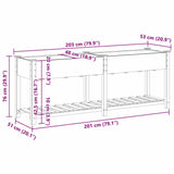 Garden Planter Beige 203 x 53 x 76.5 cm Solid fir wood