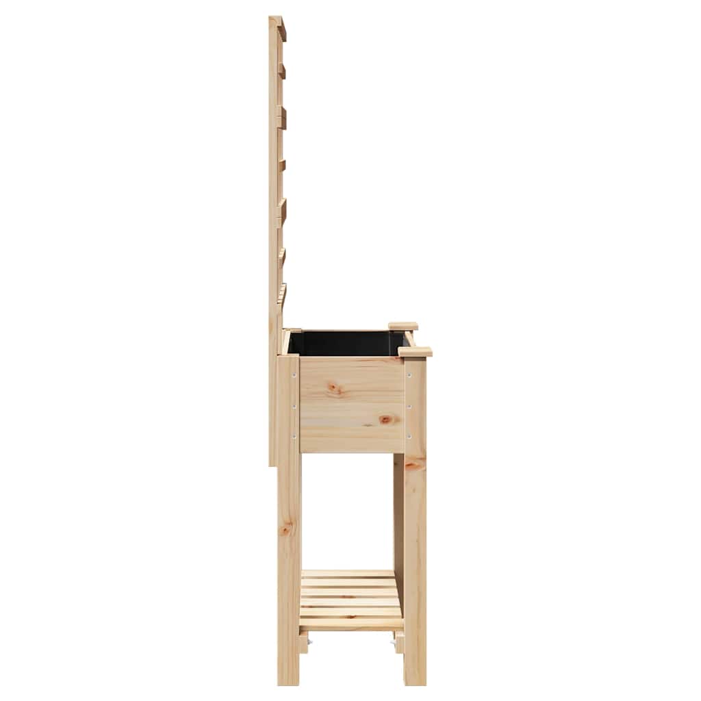 Garden Planter with Shelf Beige 71 x 38 x 152 cm Solid fir wood