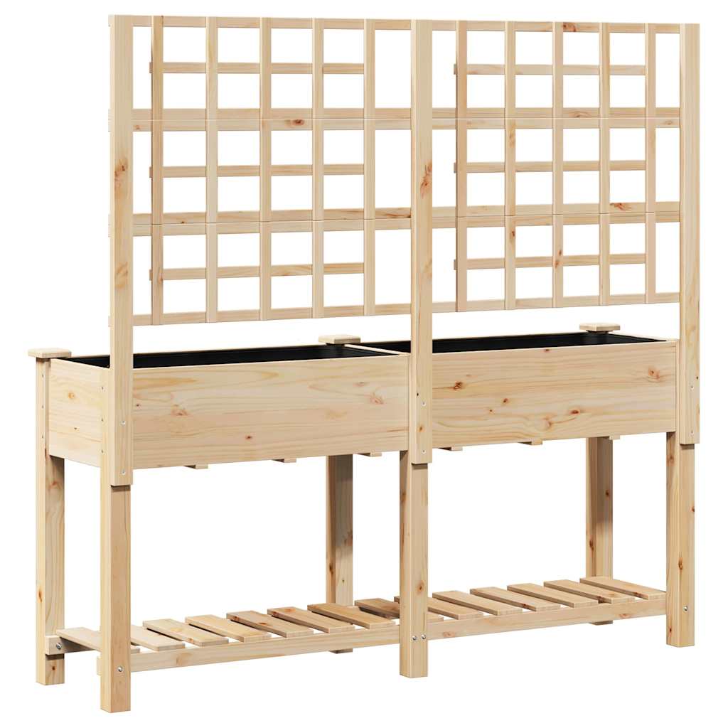 Garden Planter Beige 161 x 46 x 152.5 cm Solid fir wood