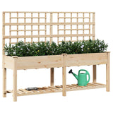 Garden Planter Beige 203.5 x 54 x 152.5 cm Solid fir wood