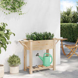 Garden Planter Beige 111 x 37 x 76.5 cm Solid fir wood