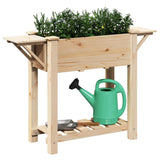 Garden Planter Beige 111 x 37 x 76.5 cm Solid fir wood