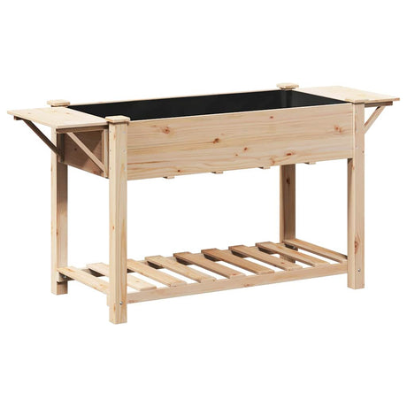 Garden Planter Beige 155 x 59 x 76.5 cm Solid fir wood