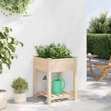 Garden Planter Beige 60.5 x 60 x 76.5 cm Solid fir wood