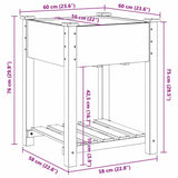 Garden Planter Beige 60.5 x 60 x 76.5 cm Solid fir wood