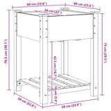 Garden Planter Beige 90 x 90 x 76.5 cm Solid Fir Wood
