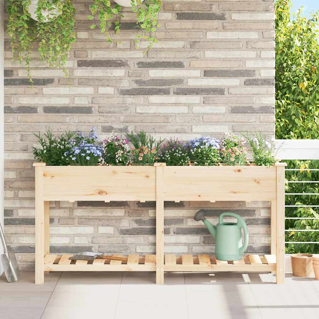 Garden Planter Beige 161.5 x 45 x 76.5 cm Solid fir wood