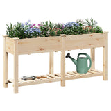 Garden Planter Beige 161.5 x 45 x 76.5 cm Solid fir wood