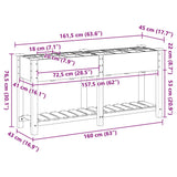 Garden Planter Beige 161.5 x 45 x 76.5 cm Solid fir wood