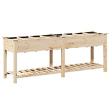 Garden Planter Beige 203.5 x 53 x 76.5 cm Solid fir wood
