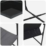 Garden Dining Set 7 pcs Black Steel