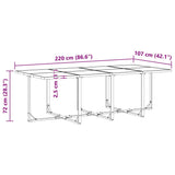 Garden Dining Set 9 pcs Black Steel