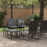 Garden Dining Set 9 pcs Black Steel