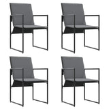 Garden Dining Set 9 pcs Black Steel