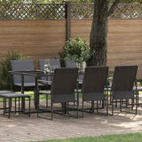 Garden Dining Set 11 pcs Black Steel