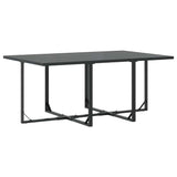 Garden Dining Set 11 pcs Black Steel