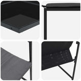 Garden Dining Set 13 pcs Black Steel