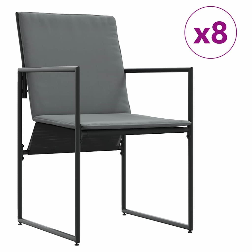Garden Dining Set 13 pcs Black Steel