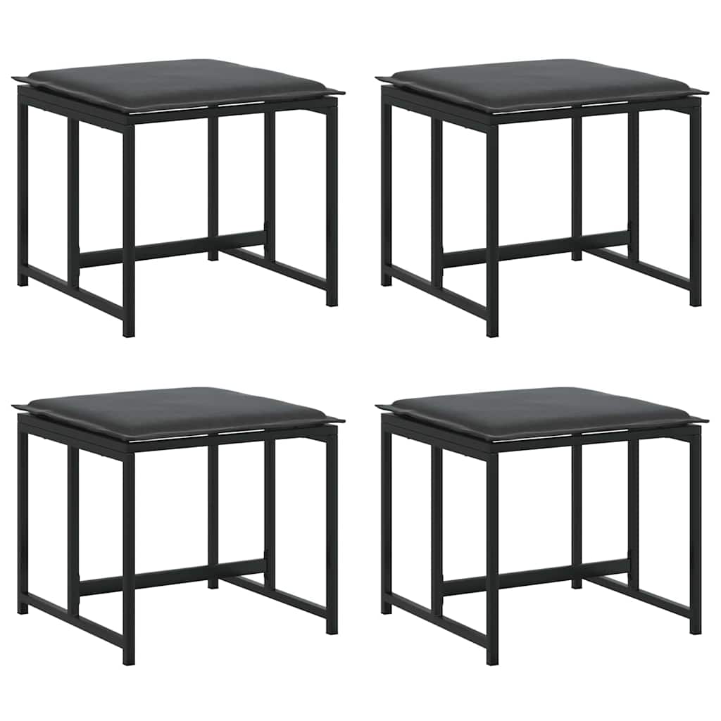 Garden Dining Set 13 pcs Black Steel