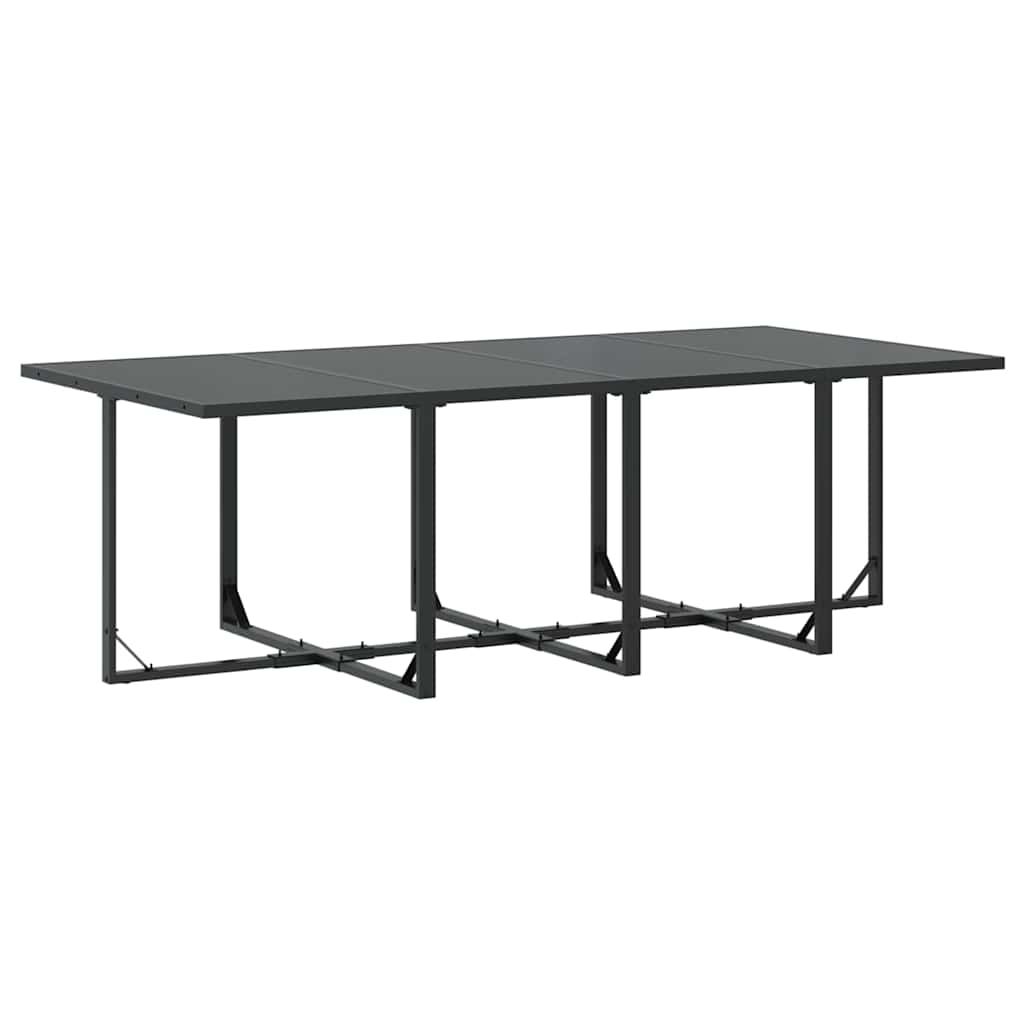 Garden Dining Set 13 pcs Black Steel