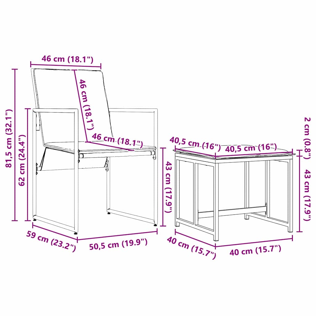 Garden Dining Set 13 pcs Black Steel