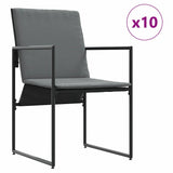 Garden Dining Set 15 pcs Black Steel