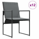 Garden Dining Set 17 pcs Black Steel