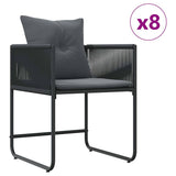Garden Dining Set 9 pcs Black Steel
