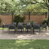 Garden Dining Set 11 pcs Black Steel