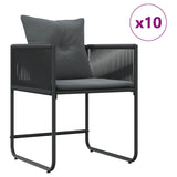 Garden Dining Set 11 pcs Black Steel