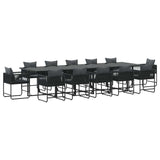 Garden Dining Set 13 pcs Black Steel