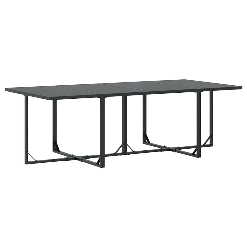 Garden Dining Set 9 pcs Black Steel