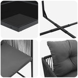 Garden Dining Set 11 pcs Black Steel
