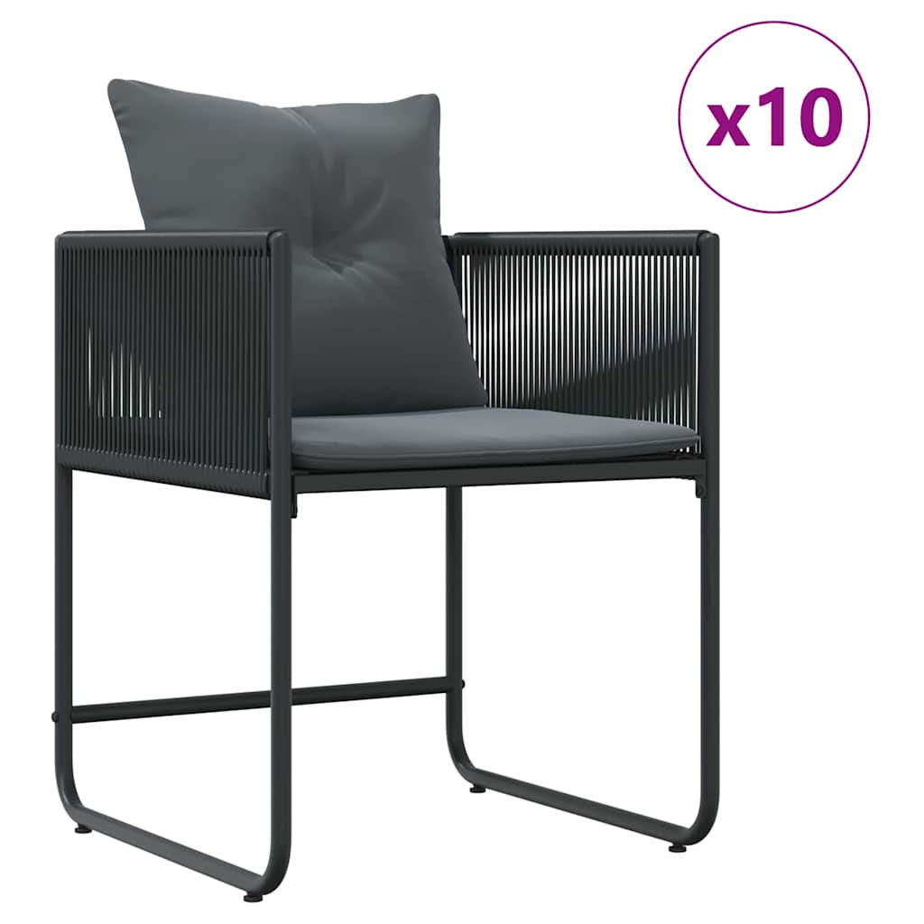 Garden Dining Set 11 pcs Black Steel