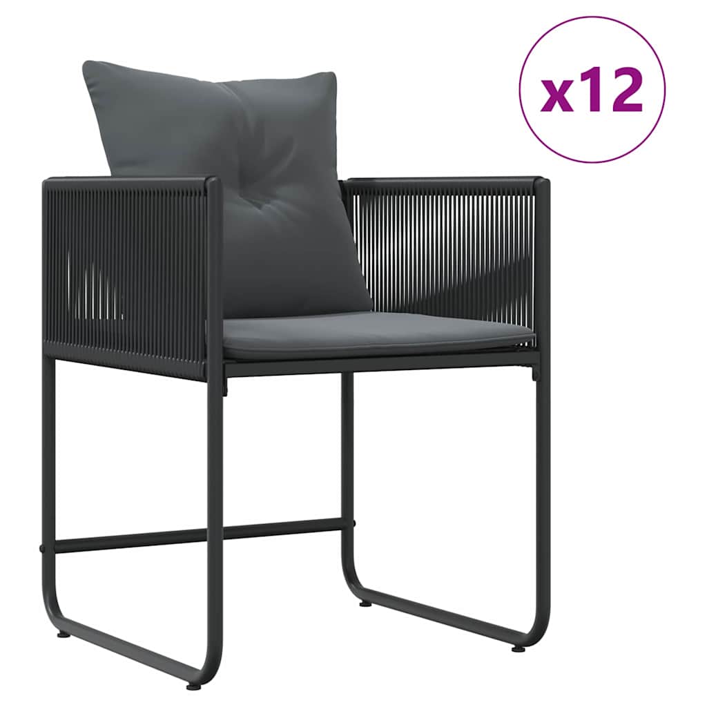 Garden Dining Set 13 pcs Black Steel