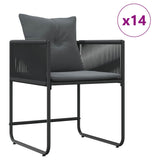 Garden Dining Set 15 pcs Black Steel