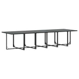 Garden Dining Set 17 pcs Black Steel