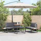 Garden Dining Set 3 pcs Anthracite Steel