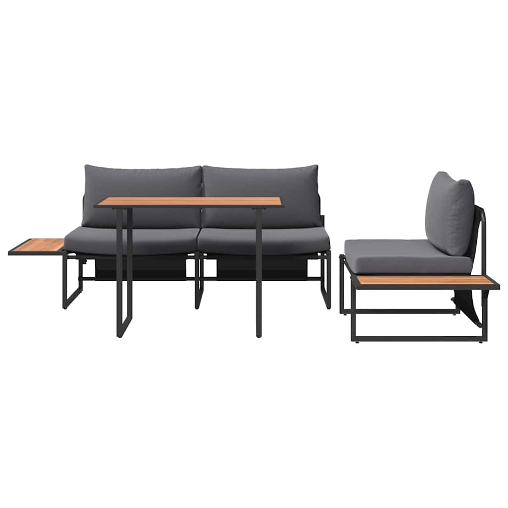 Garden Dining Set 3 pcs Anthracite Steel