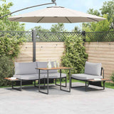Garden Dining Set 3 pcs Light grey Steel