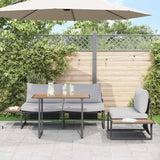 Garden Dining Set 3 pcs Light grey Steel