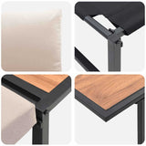 Garden Dining Set 3 pcs Taupe Steel