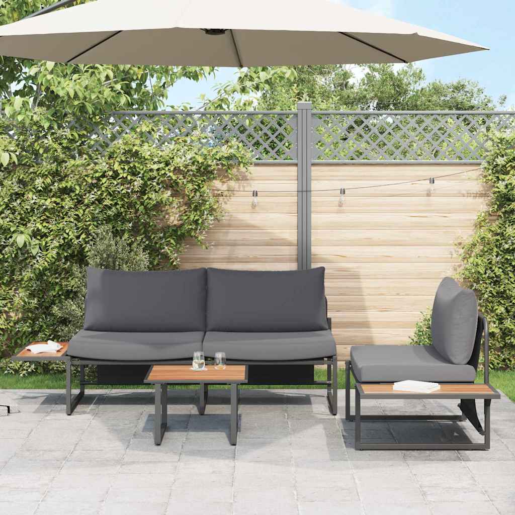 Garden Dining Set 3 pcs Anthracite Steel