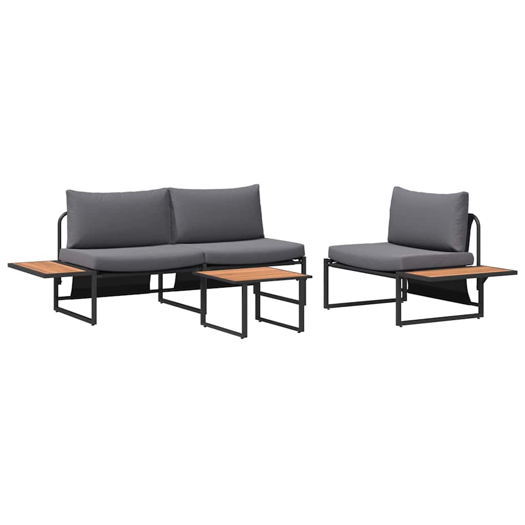 Garden Dining Set 3 pcs Anthracite Steel